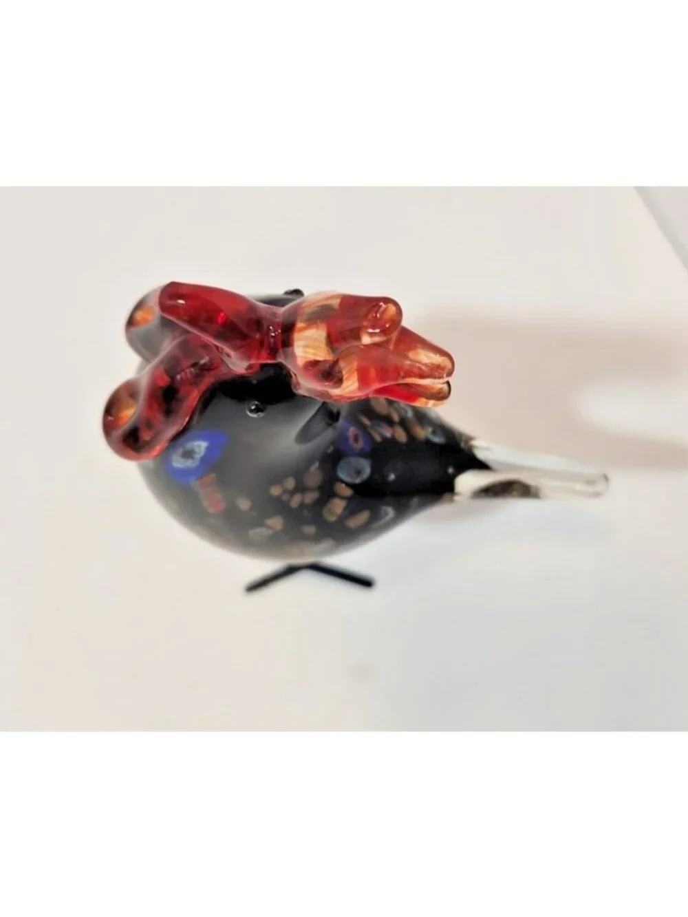 Vintage Murano Style Hand Blown Art Glass Rooster Multicolor Figurine 8.5